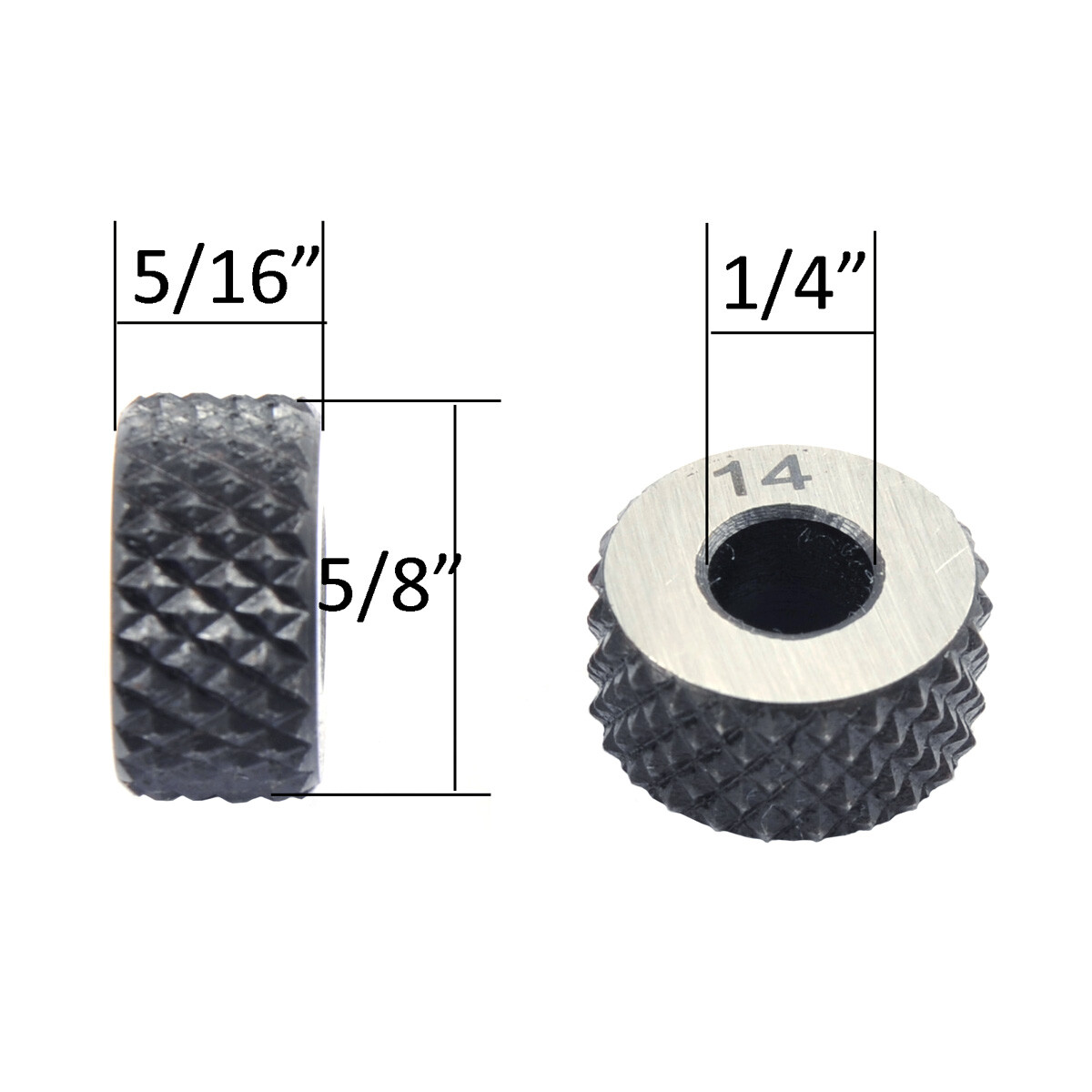 2 PIECE 5/8" DIAMOND PATTERN FINE PITCH KNURLING WHEEL SET (2220-0318)