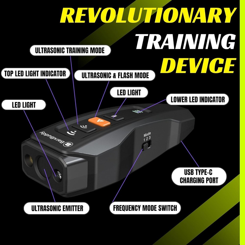 Humane Bark Control Device – 2nd Gen Ultrasonic Trainer for Indoor/Outdoor Use