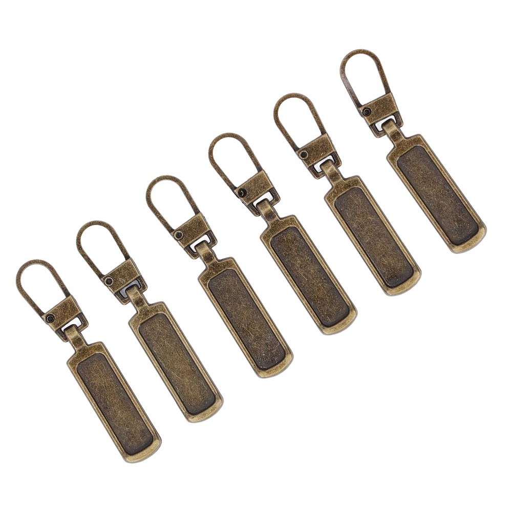 § Bronze 6Pcs Zipper Pull Tab Rustproof Detachable Colred Zipper Pull