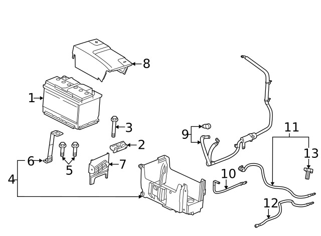 Genuine GM Battery Tray 23350296