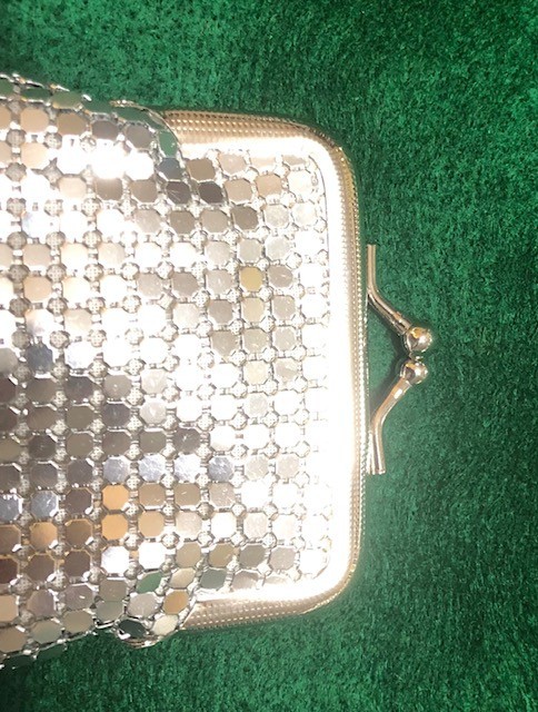 Long Silver Mesh Sequin Cigarette Case Pouch, Coin Purse, 120s ~EUC~