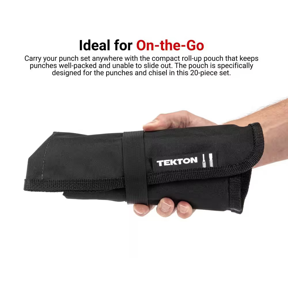 Punch and Chisel Set, 20-Piece (Center, Solid, Pin, Chisel) - Pouch