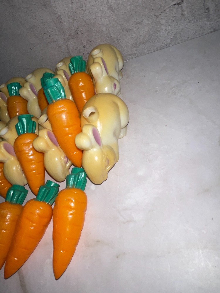 Vintage Easter Bunny Rabbit Carrot String Light Plastic Covers