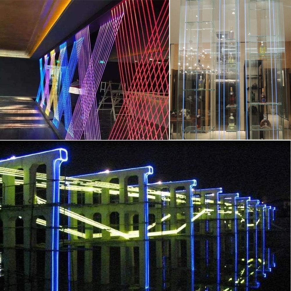 16.4ft PMMA Side Glow Fiber Optic Cable - Flexible Transparent Light Solution