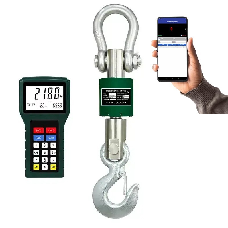 Washdown Safe Wireless 4,000 lb Crane Scale LED with Android App