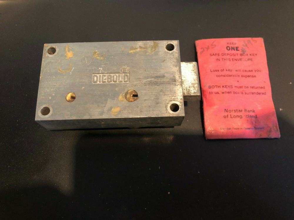 Diebold Safety Deposit Lock w/ 2 Customer Keys