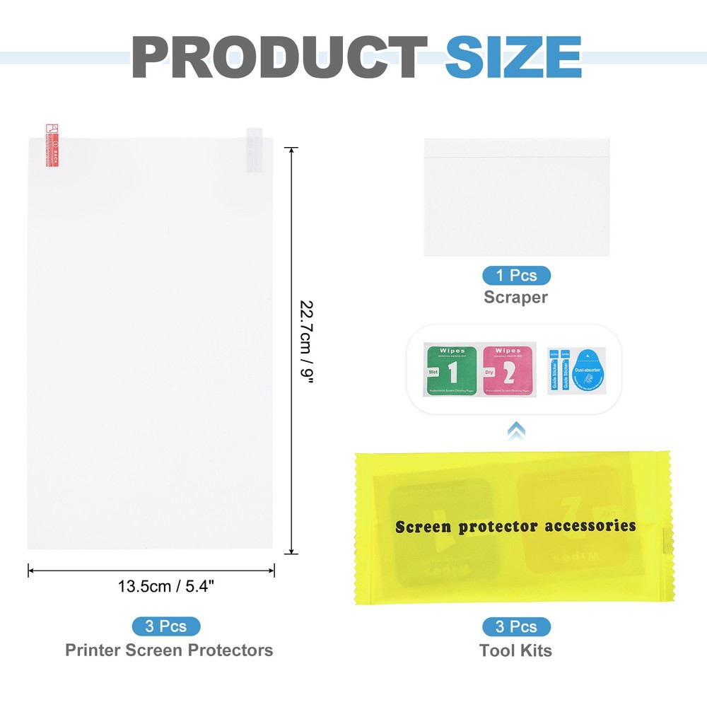 3Pcs Printer LCD Screen Protector, 13.4" Scratch-Resistant Protective Films