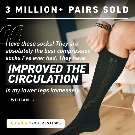 HOLLOW Performance Alpaca Compression Socks in Black - Size Medium