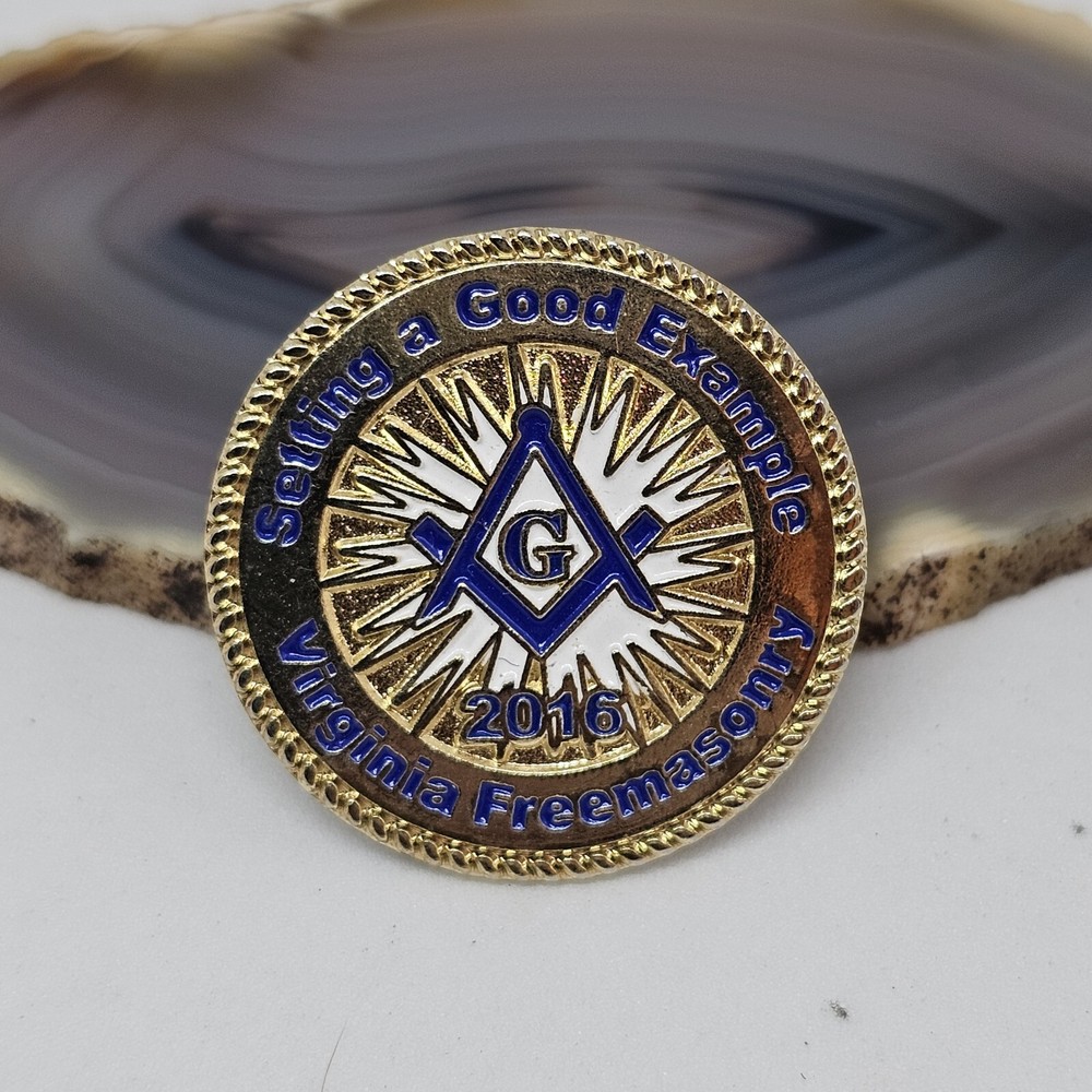 Virginia Freemasonry "Setting a Good Example" James Litten Lapel Pin 2016
