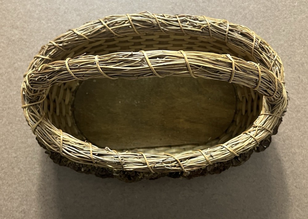 Oval Pinecone and Twig Gathering Basket