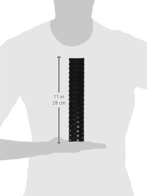 Sleek CombBind 2" Plastic Binding Spines - 500 Sheet Capacity, Black, 50 Count