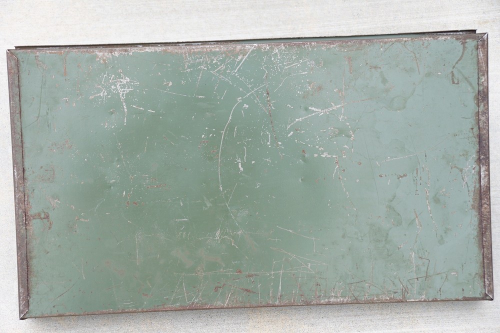 Vintage Duplex GREEN Metal Tool Box Handle Insert