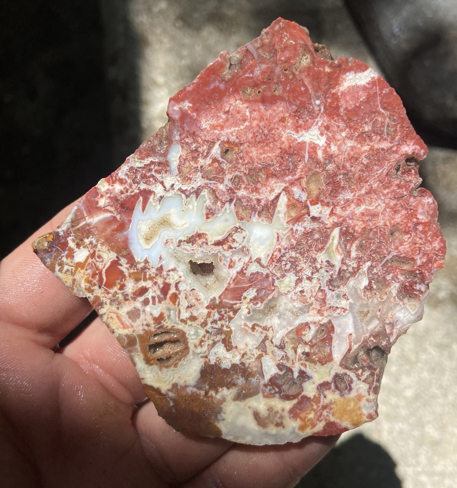 Red Agate With Chalcedony Rough Slab 2.91 oz