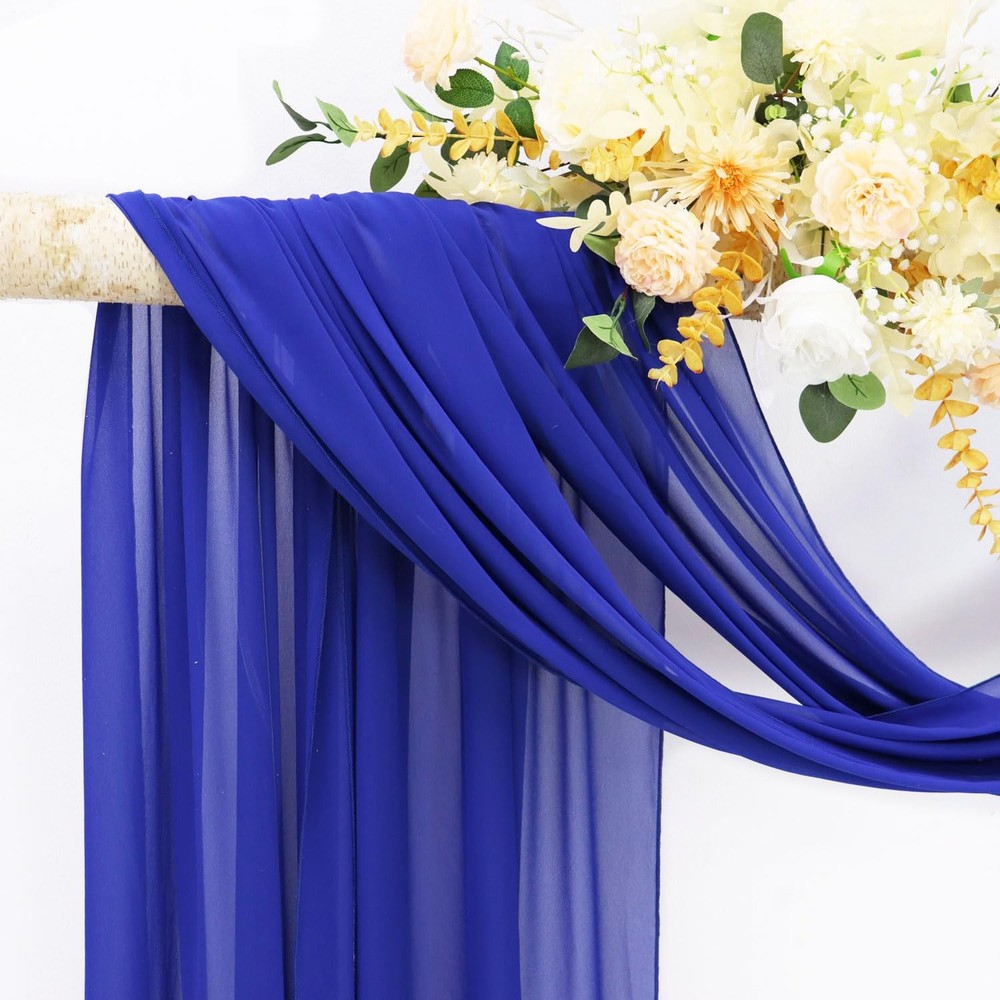Draping Fabric Wedding Arch Drape 20ft 1 Panel Blue Chiffon Backdrop Curtain