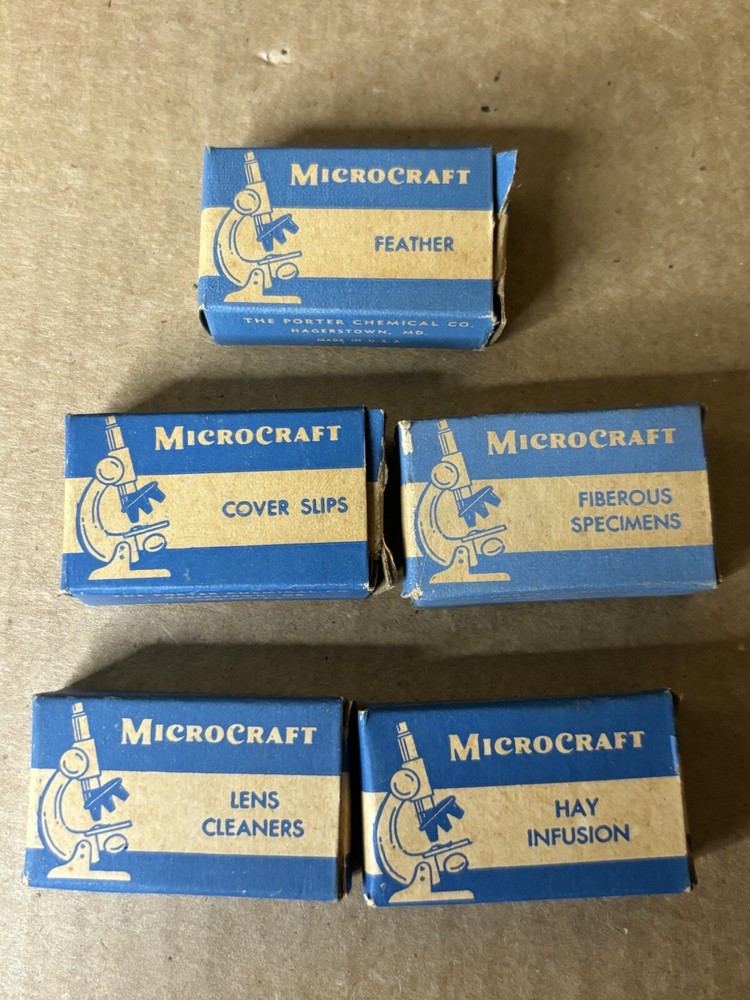 Porter Microcraft Microscope Lab in Original Tin Box / with Scope & Some Parts