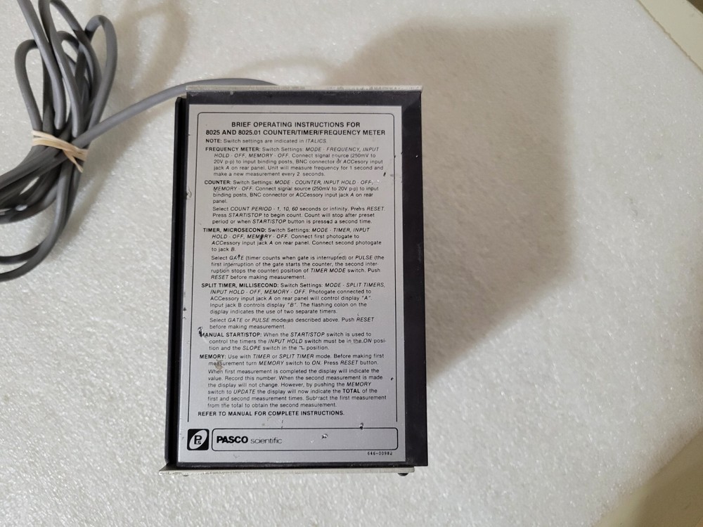Pasco Scientific Model 8025 Counter Timer Module