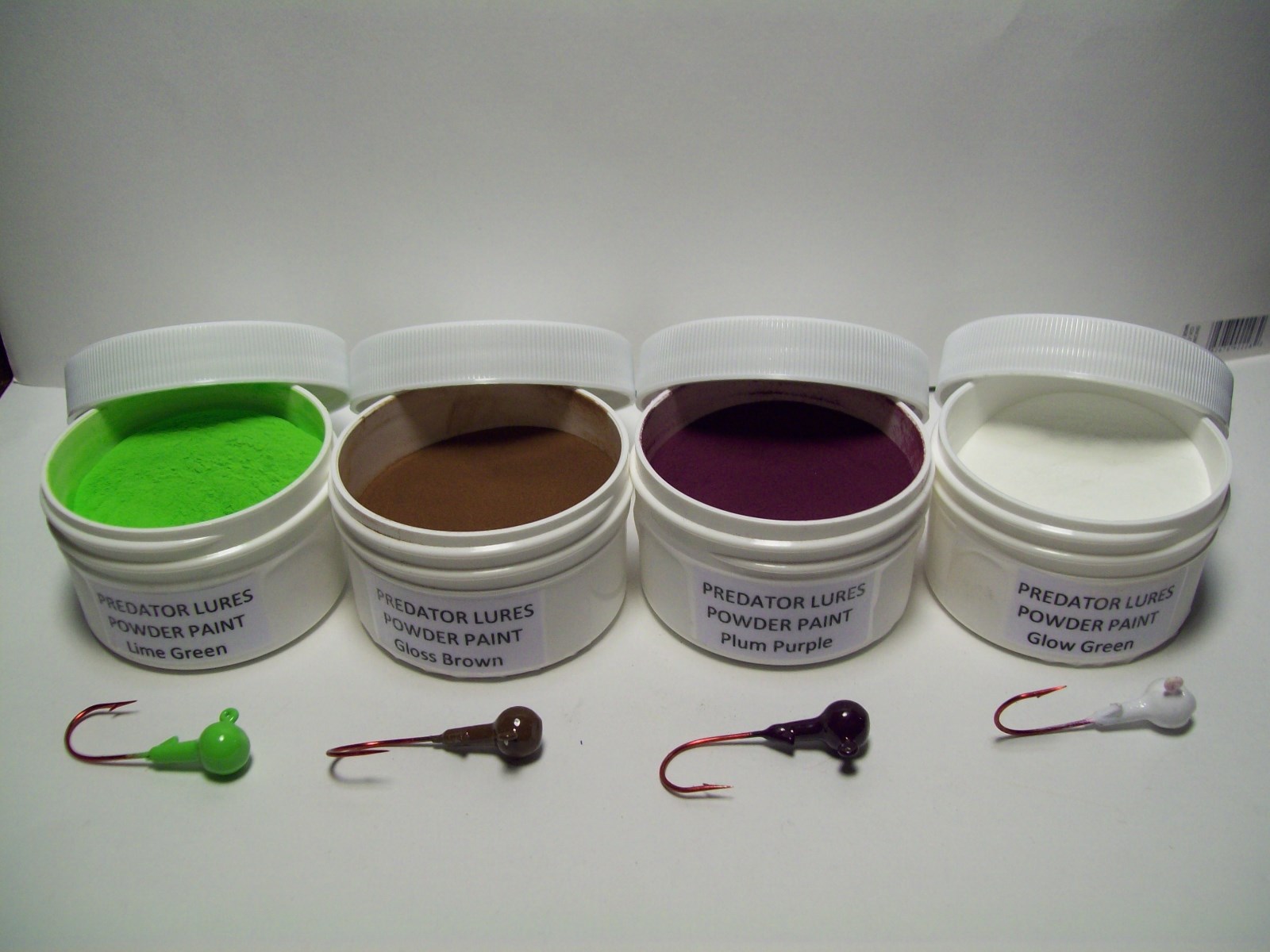JIG HEAD FISHING LURE 1 Oz POWDER PAINT IN 1 OZ WIDE MOUTH JARS Jigs