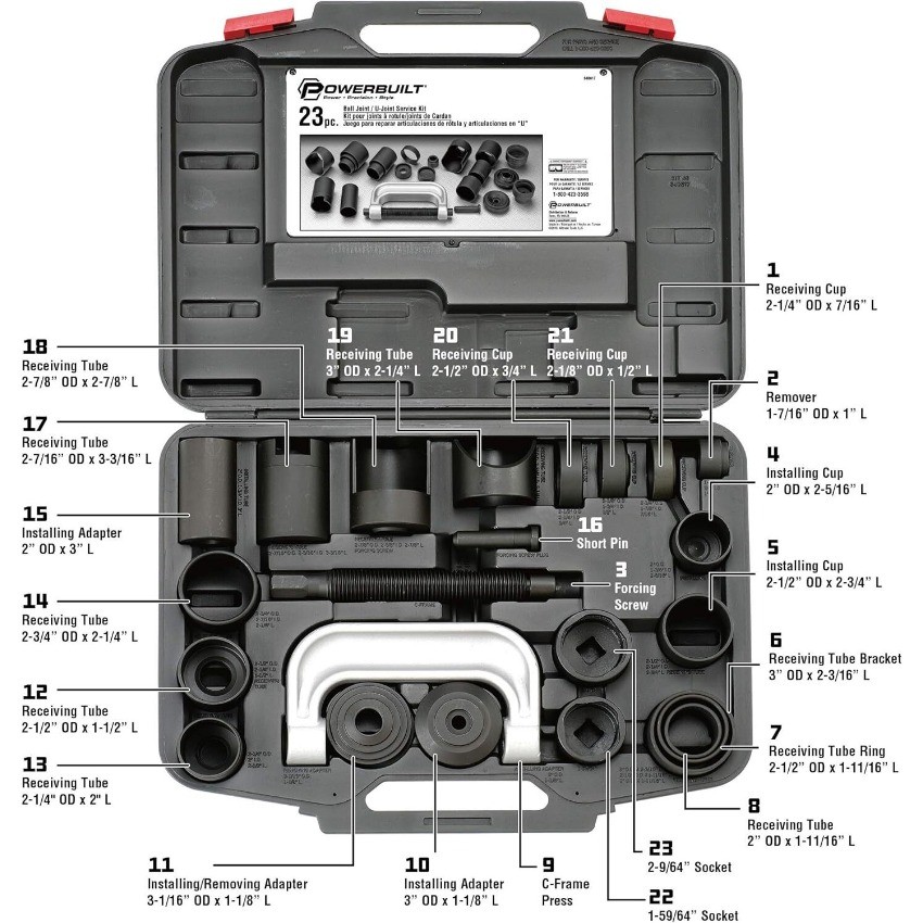 Powerbuilt Ball and U Joint Service Set, 23 Piece Tool Kit CBPD