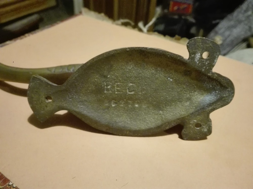 RARE - Antique Front Door Knocker BRASS FISH