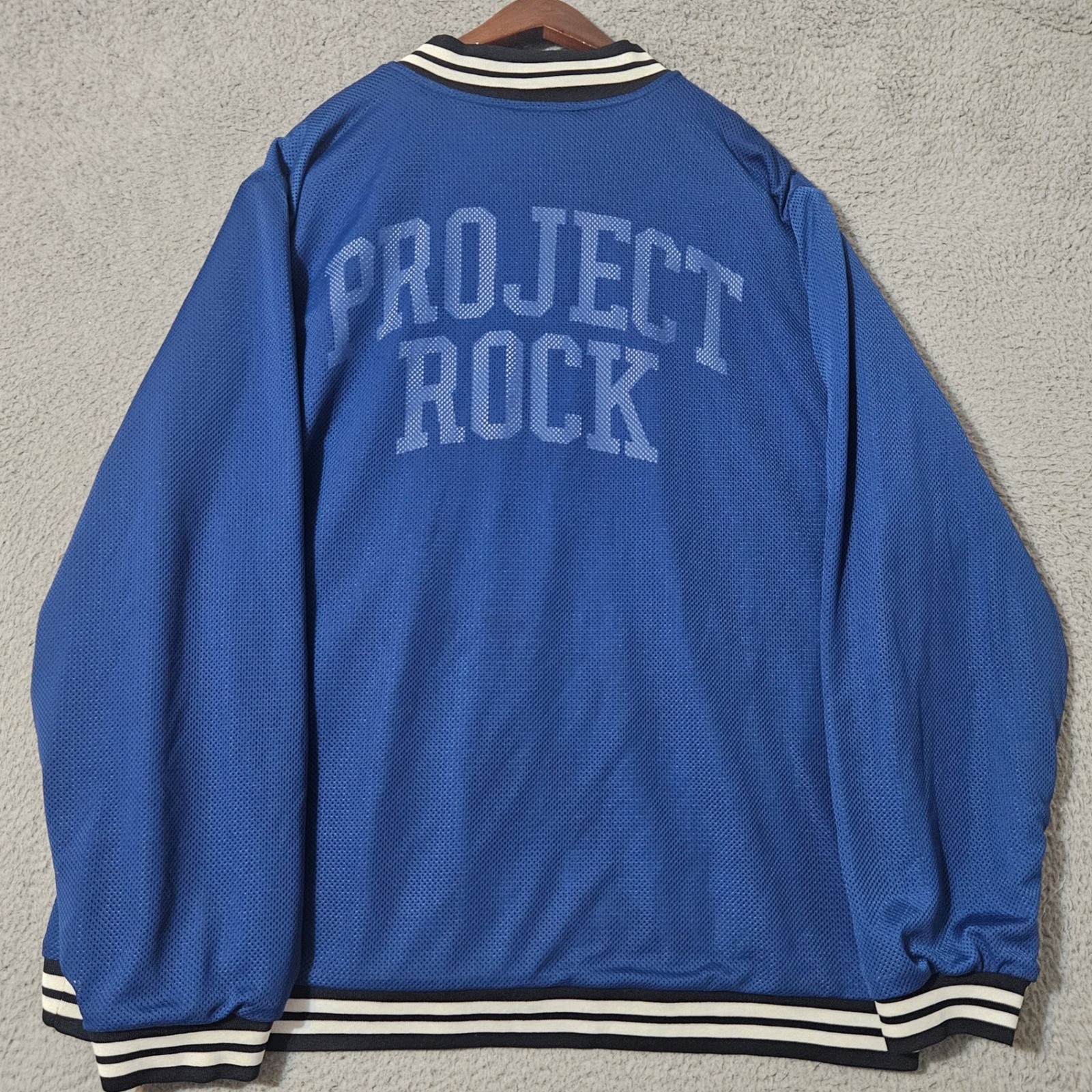 Under Armour 1377437-471 Project Rock Mesh Varisty Jacket Blue Men's Sz 3XL