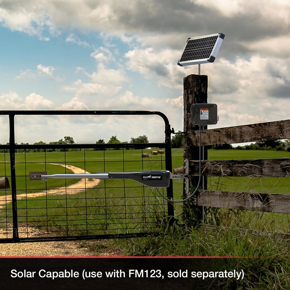 Mighty Mule MM371W Automatic Gate Opener, Smart and Solar Single, Black