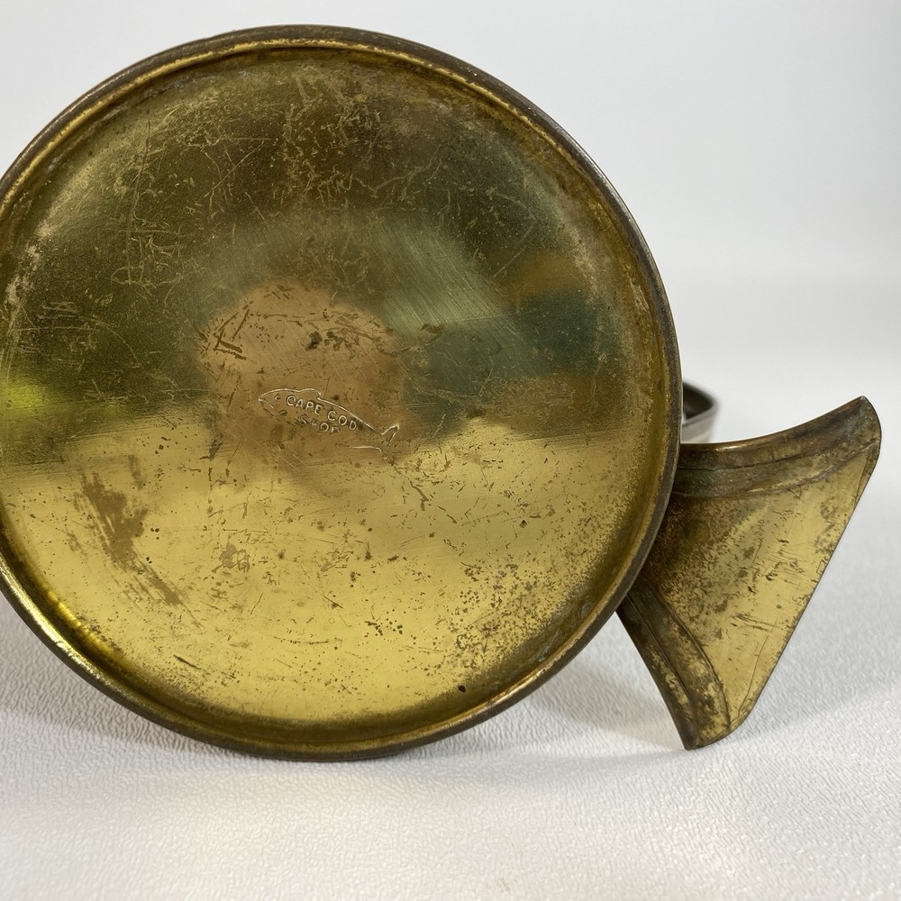 Vintage Brass Fire-Starting Ember Can with Hinged Lid Cape Cod Shop Mark