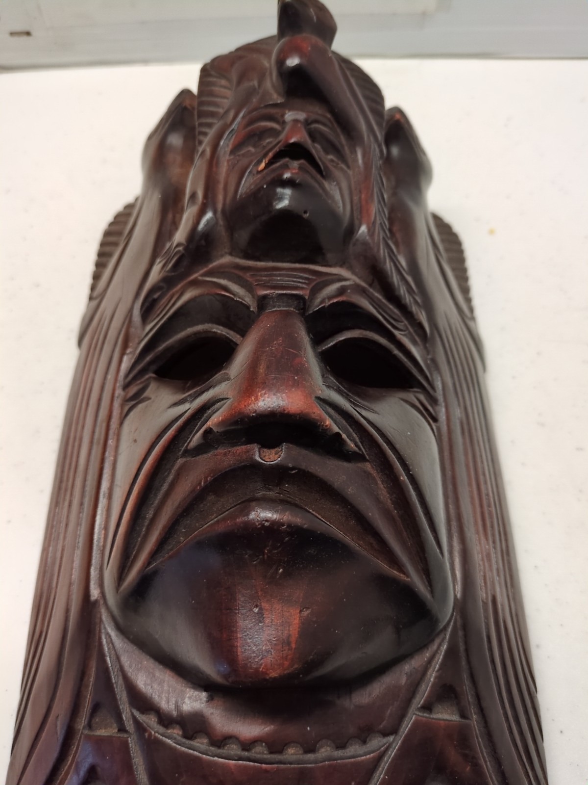 Sacred Quetzal Wooden Mask/Guatemalan Mask/ Hand Carved/ Tikal Pyramids/Shamanic