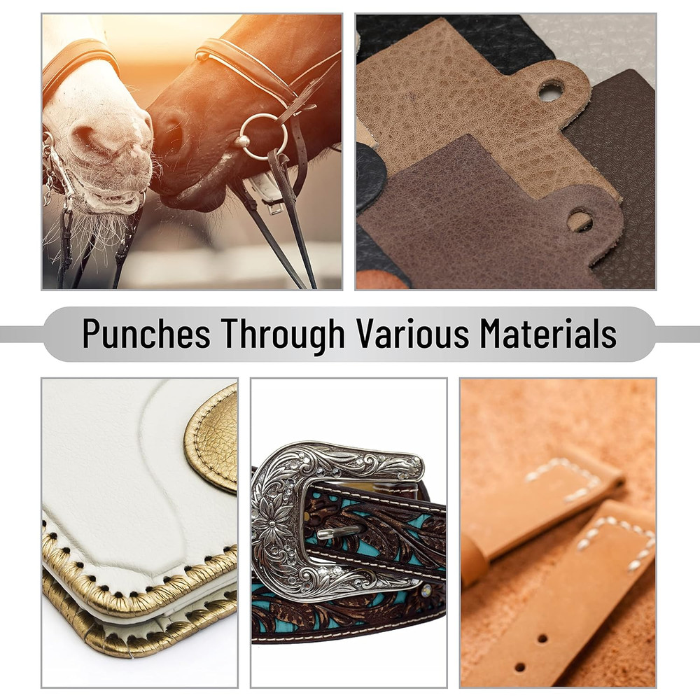 - Leather Hole Punch Tool, Multi Hole Sizes for Belts and Leather