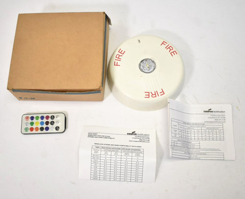 Eaton Cooper Exceder Security Strobe Light LED3 LSTWC3 Fire Clear Lens