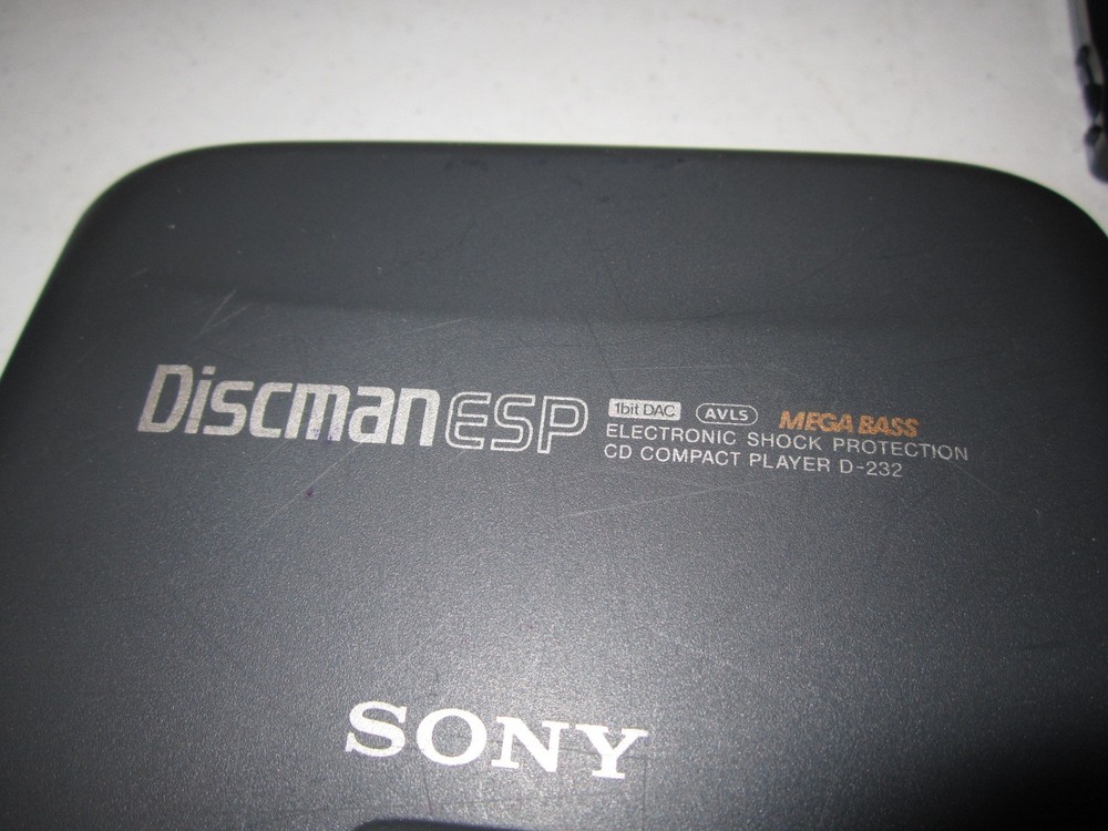 Sony Discman D-232 CD Player ESP MEGA BASS Tested Working W/Everything Original