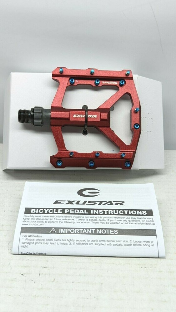 Exustar E-PB557-RD red alloy MTB platform pedals EPS