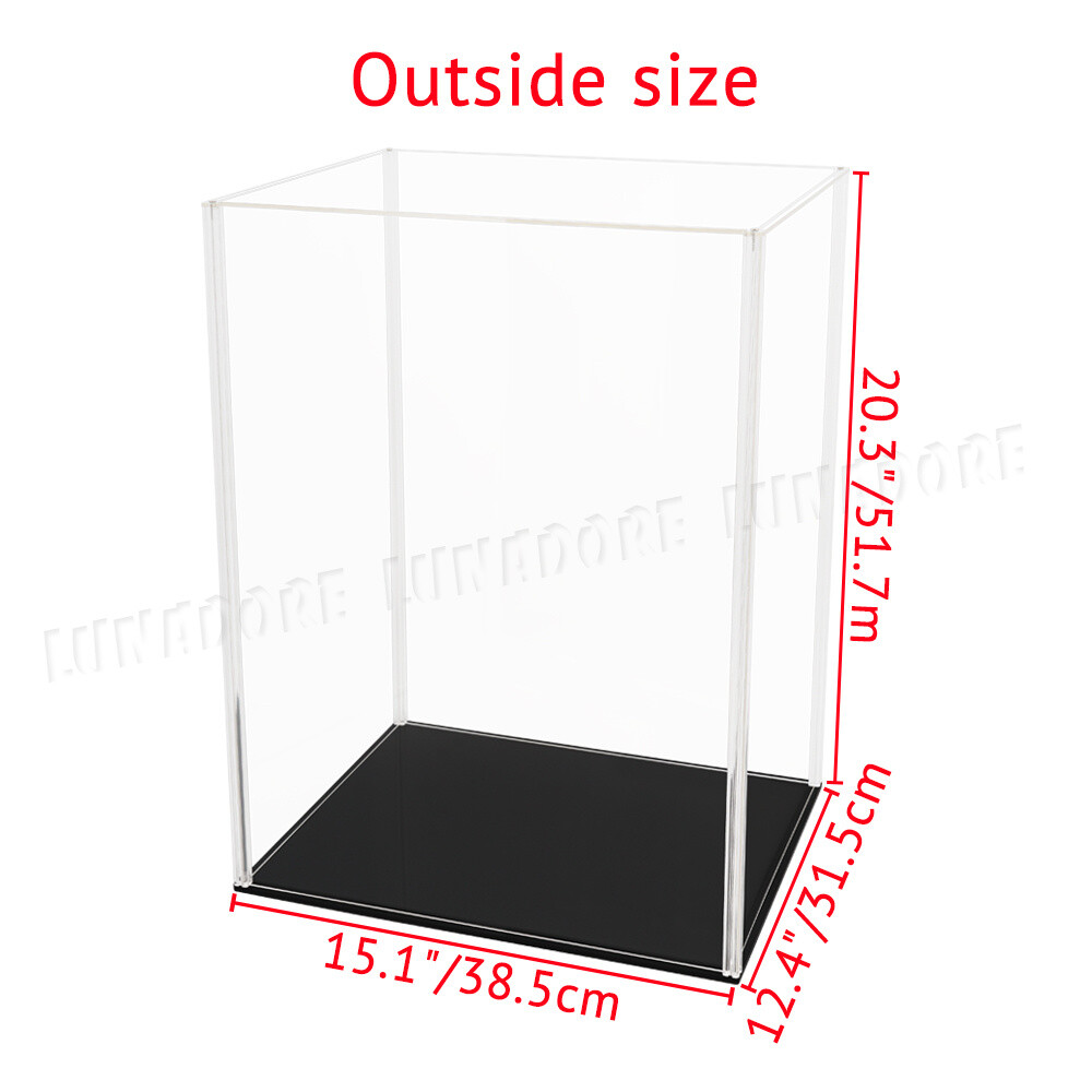 20 inch H Acrylic Display Case Collectibles Box Dustproof Large Figure Install