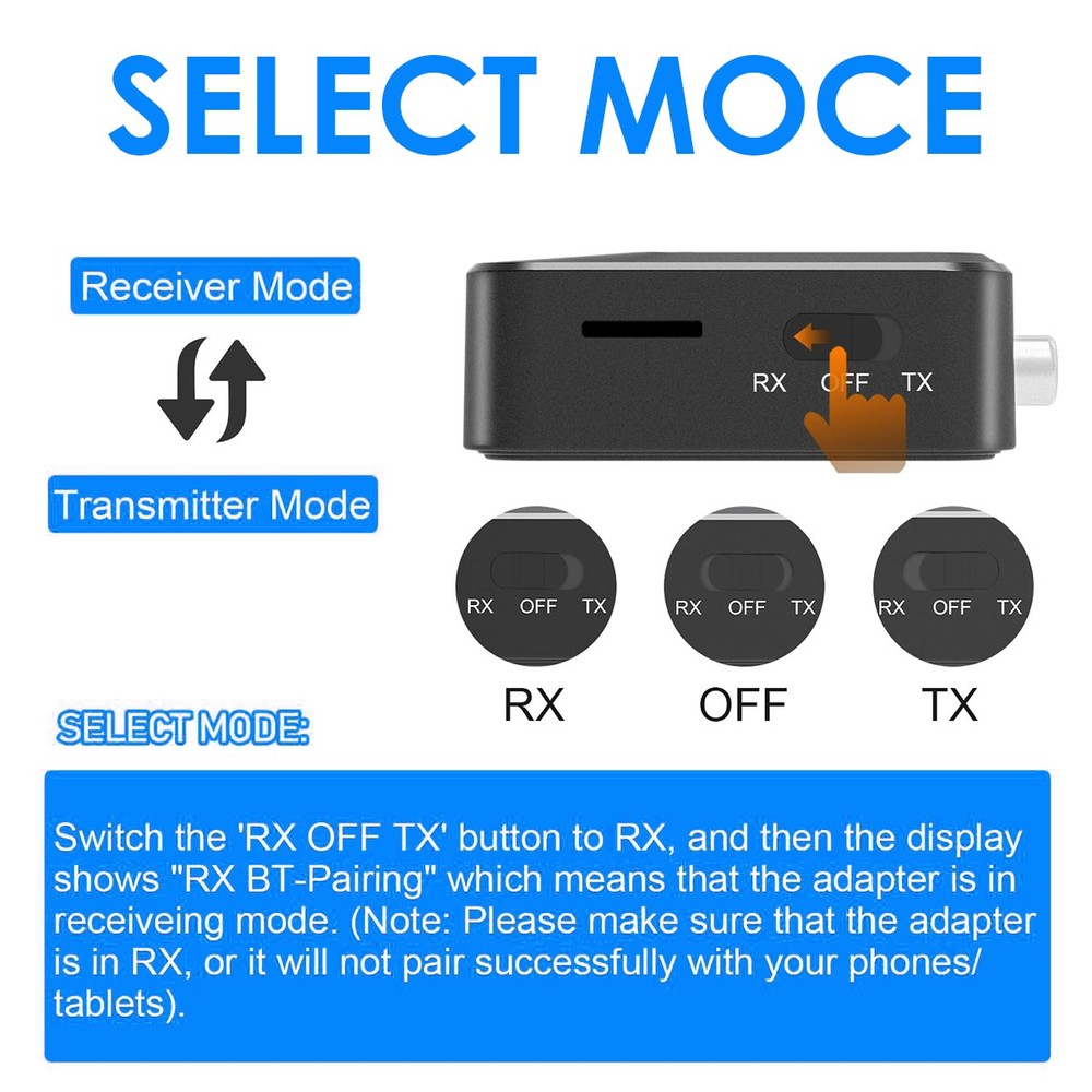 Bluetooth 5.4 Wireless Transmitter Receiver HiFi Audio Music Adapter AUX RCA