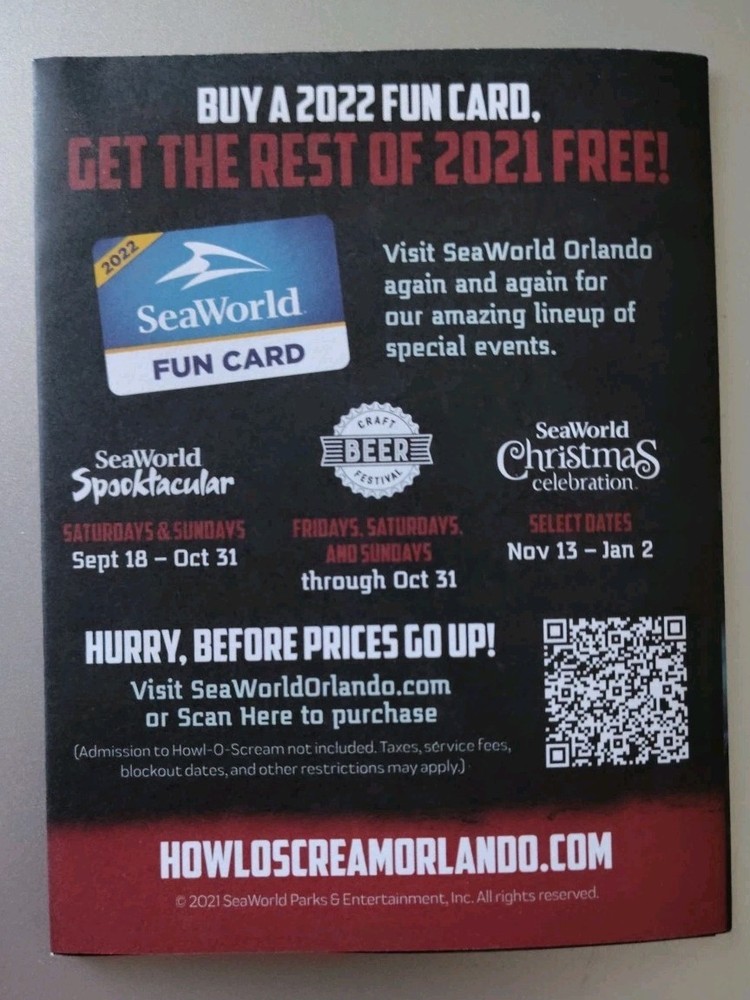 Howl-O-Scream Event Guide Map 2021