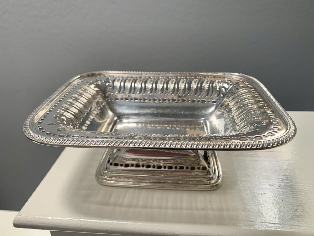 Barker Ellis England Menorah Silverplate Vintage Candy Dish  Super Clean!