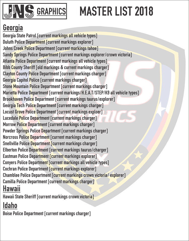 Police Waterslide Decals by the sheet