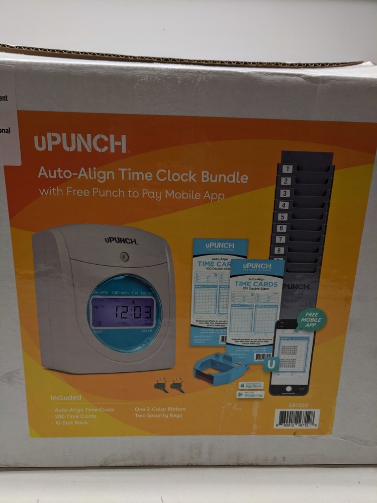 uPUNCH Auto-Align Time Clock Bundle w/ Free Punch Pay Mobile App