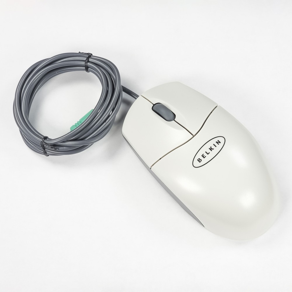 Belkin NetMaster F8E204 3 Button PS/2 Scroll Wheel Ball Mouse Clean Tested