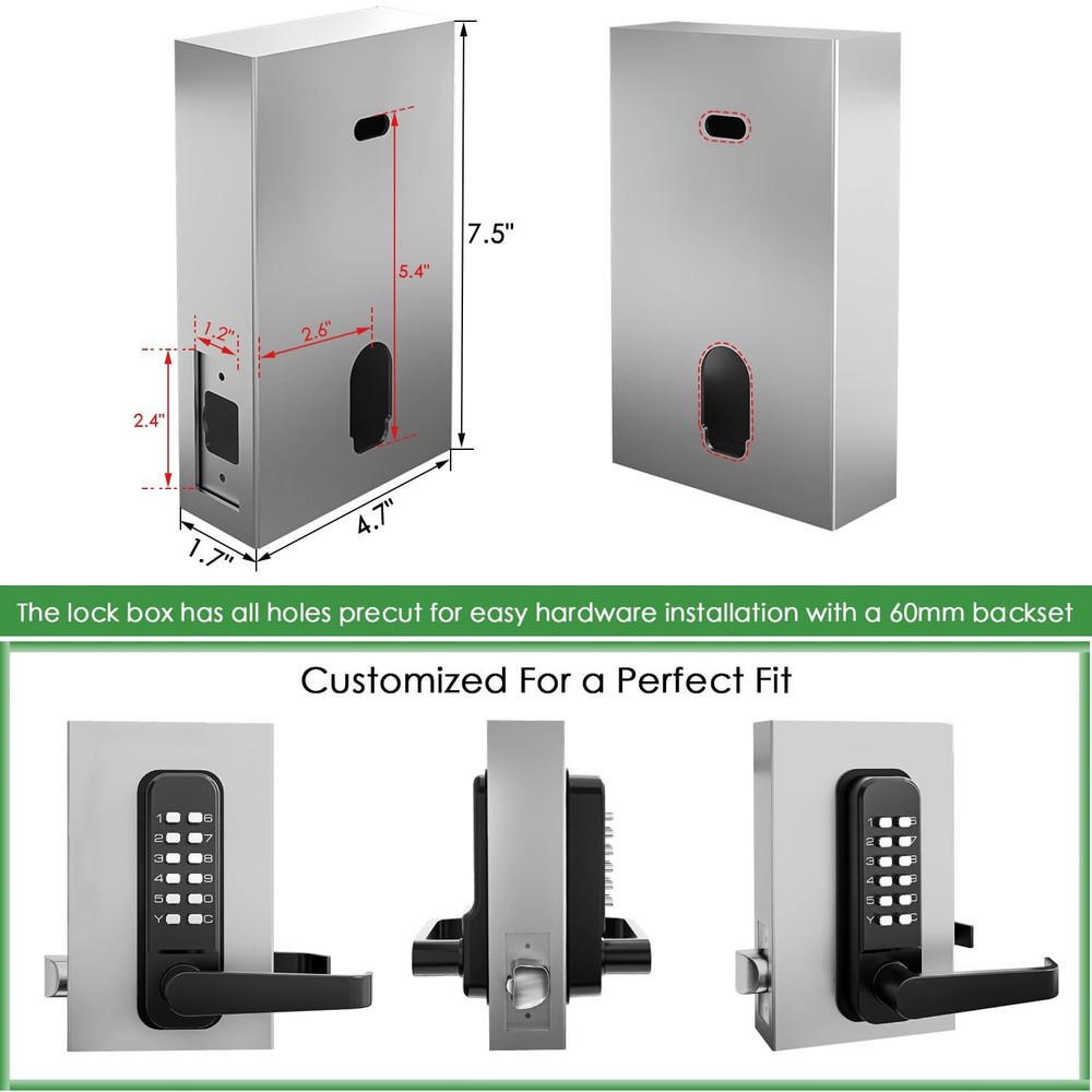 Steel Gate Lock Box (1 3/4" Thickness) - for All Mechanical Code Lock, Lock B...