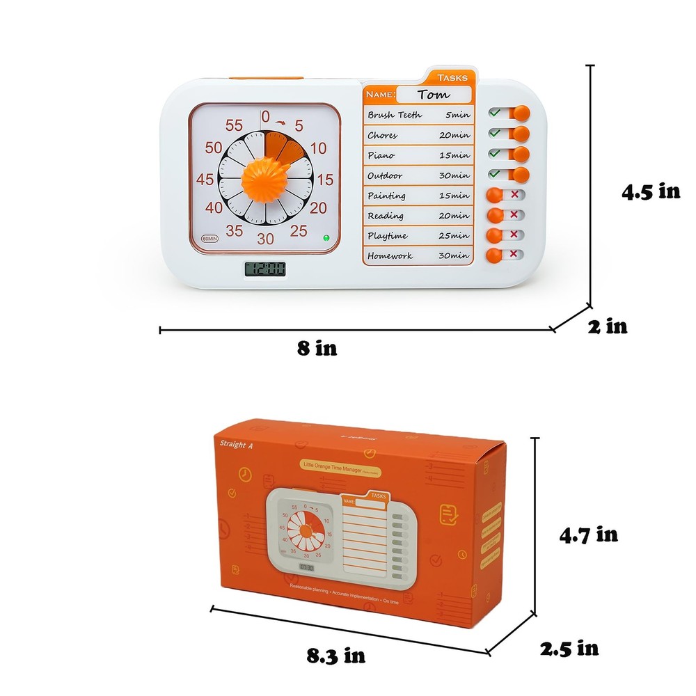 Chargeable Task Timer, to-do List with Visual Timer for Adults and Students, ...