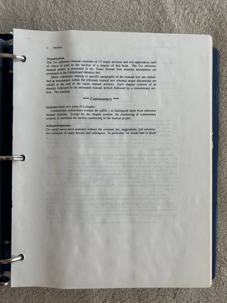 Vintage Apple 1990 C++ Annotated Reference Manual Draft by Bjarne Stroustrup