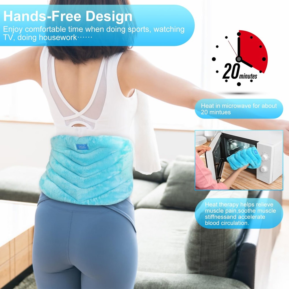 Relief Expert Microwavable Heating Pad for Back, Heating Pad Microwavable wit...