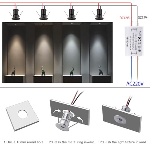902 120° LED Mini Spotlight - DC12V 3000K - Warm White - White - 120°