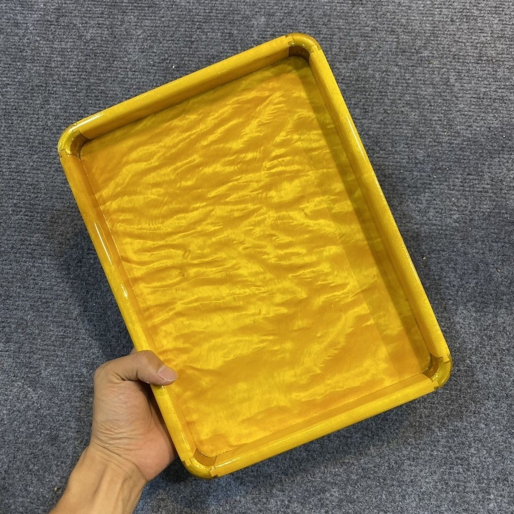 Big Leaf Phoebe Wooden Tray Water Ripple Pattern Solid Wood Tea Serving Platter