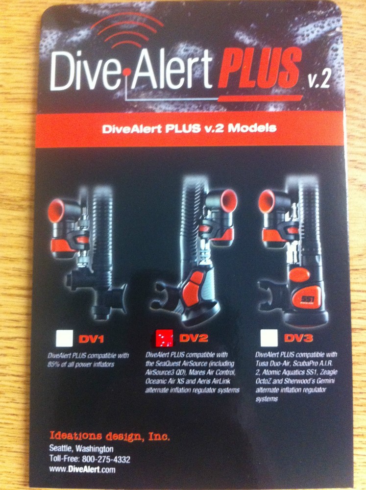 Dive Alert Plus V.2 Scuba Diving Dual Surface Subsurface DV2 D728V