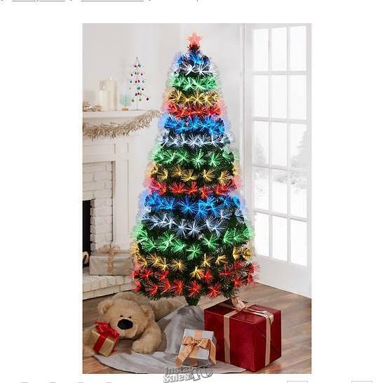 6' ft Christmas Tree Fiber Optic Tree 8-Function Controller Multi-Color Lights
