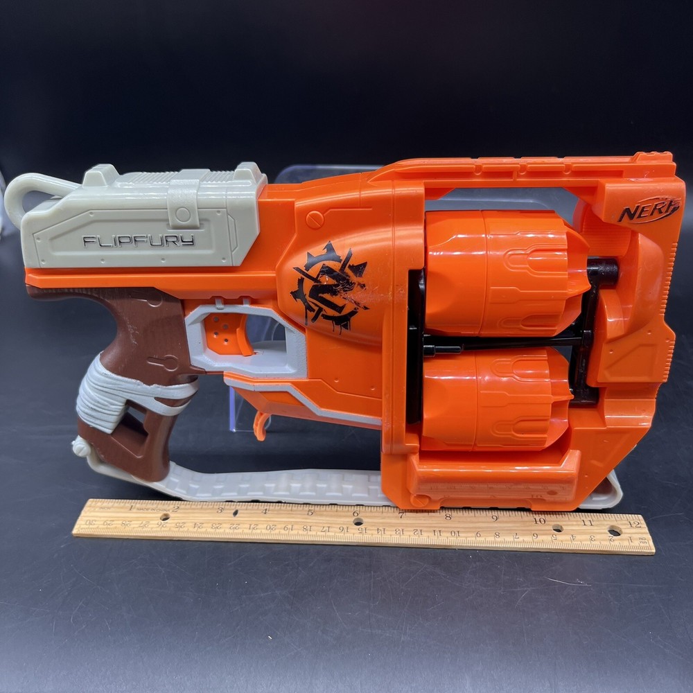 Nerf Zombie Strike Flipfury Nerf Gun Blaster Tested.