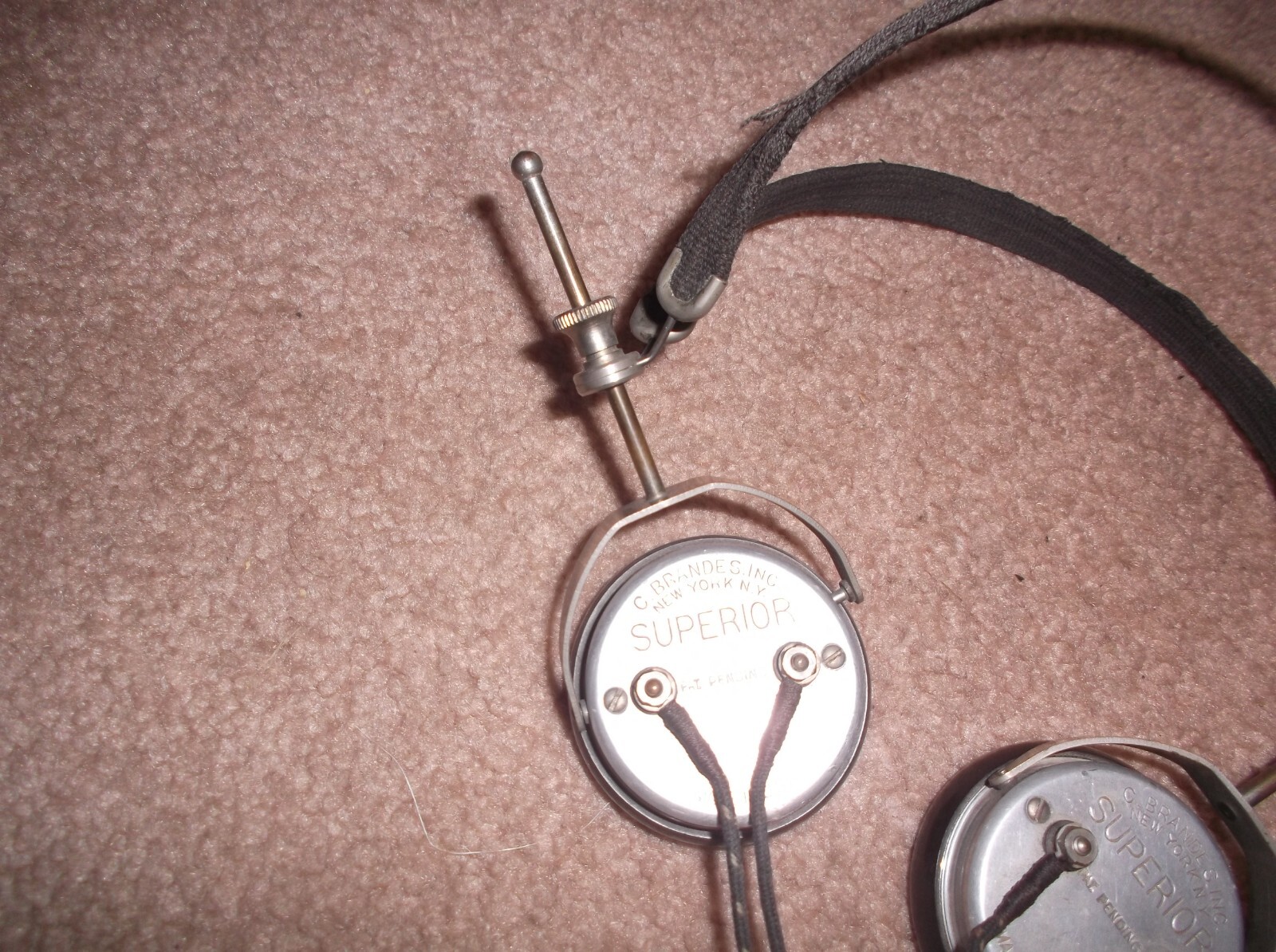 Vintage Brandes Superior Headset Headphone Receiver Great Shape FREE SHIPPING