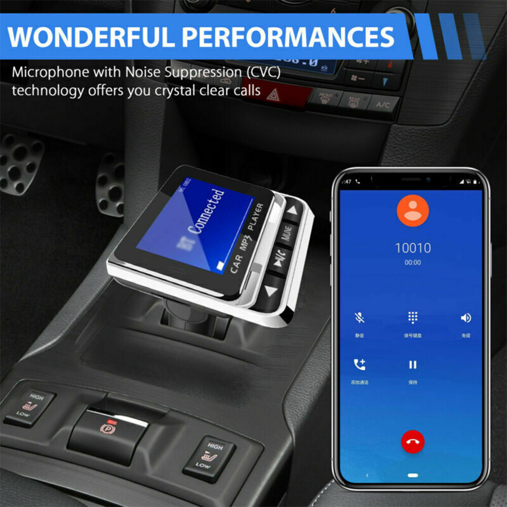 Bluetooth Wireless FM Transmitter Car MP3 Player Radio Adapter Kit USB Charger✓