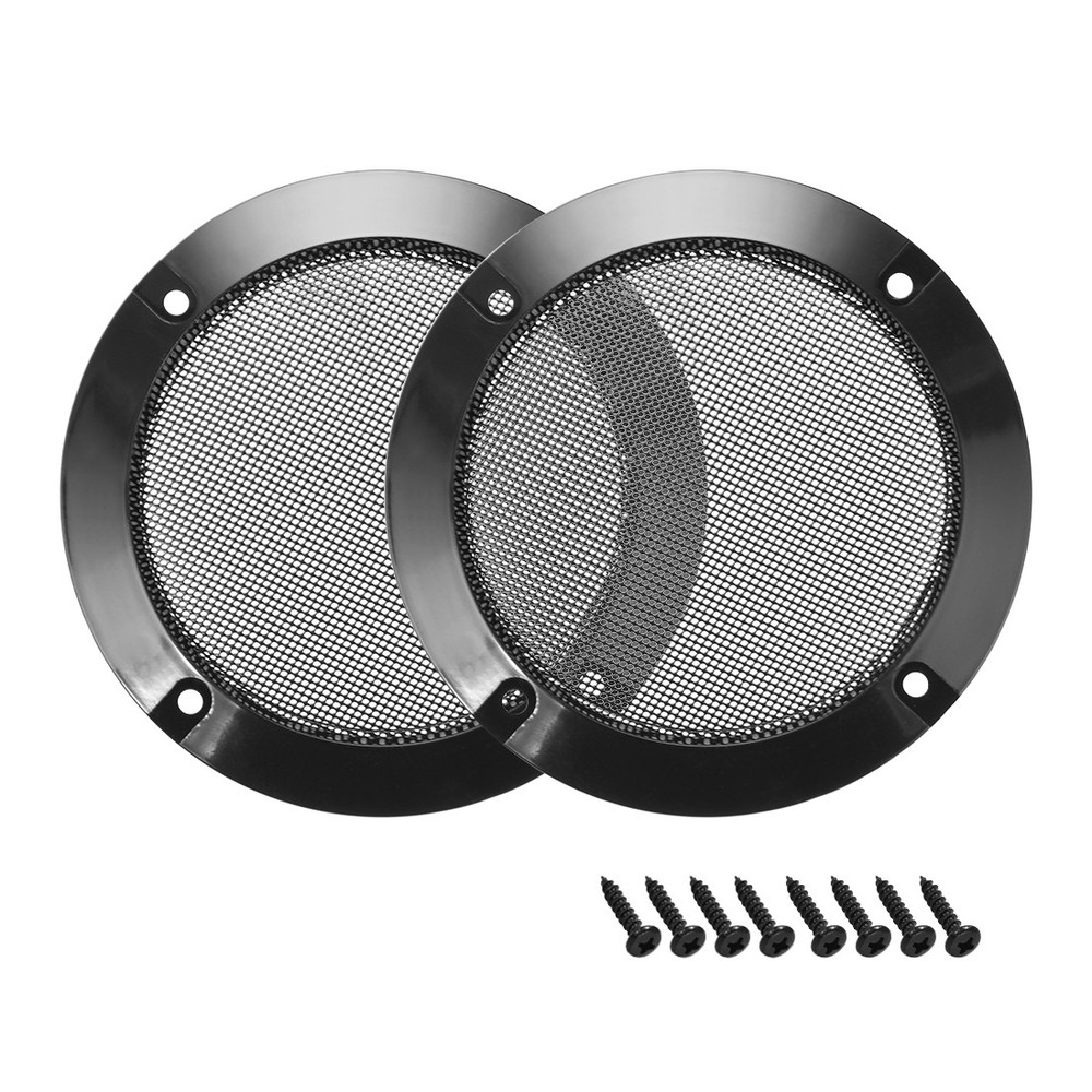 2pcs 3" Speaker Grill Mesh Decorative Circle Woofer Guard Protector Black
